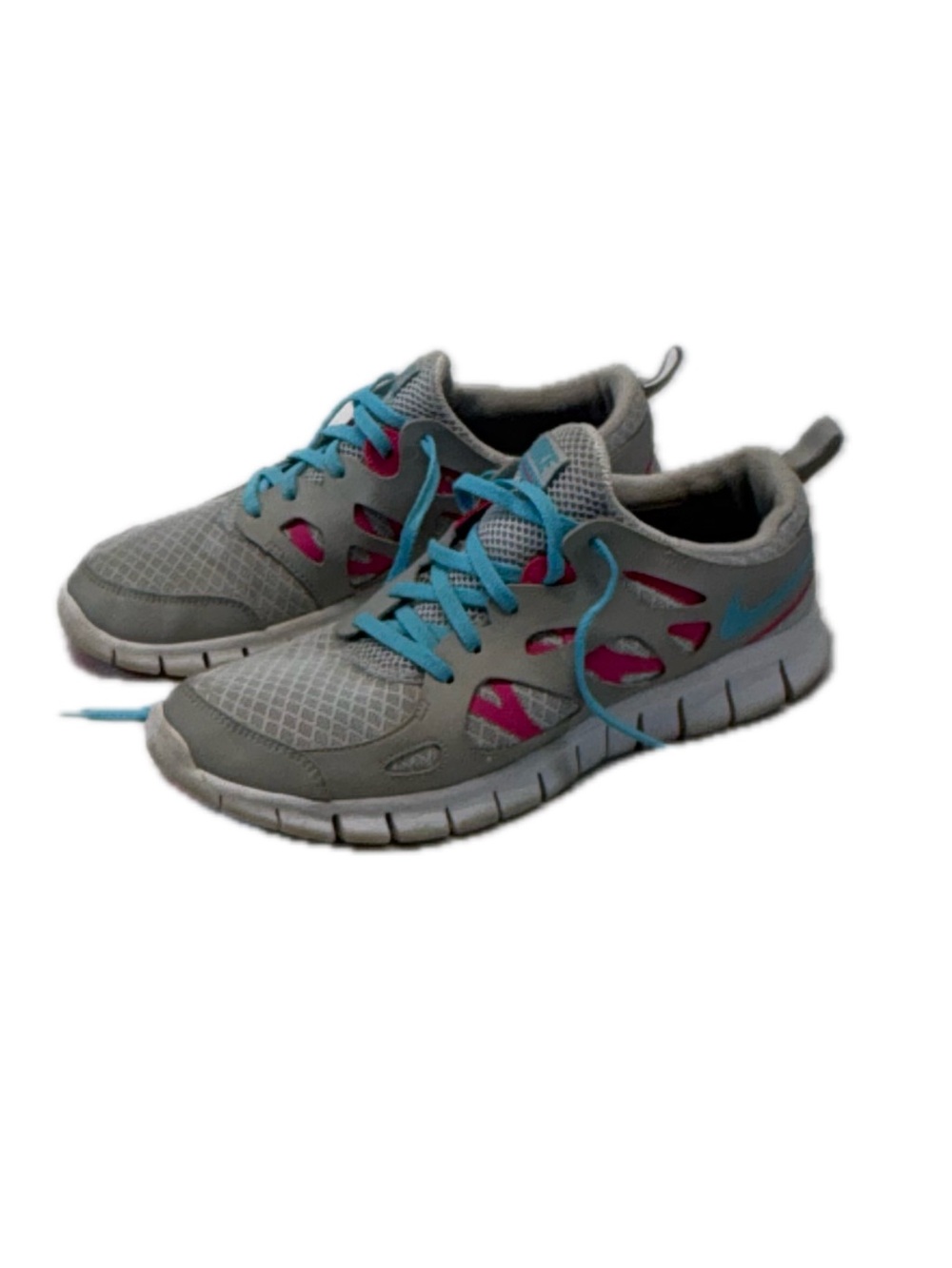 Nike Free Run 2 Stealth Grey Pink Blue Sneaker 477701-007 Size 7Y / 8.5W